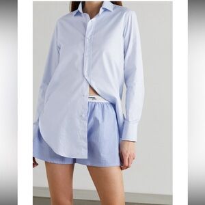 Hommegirls embroidered logo cotton poplin shirt, S